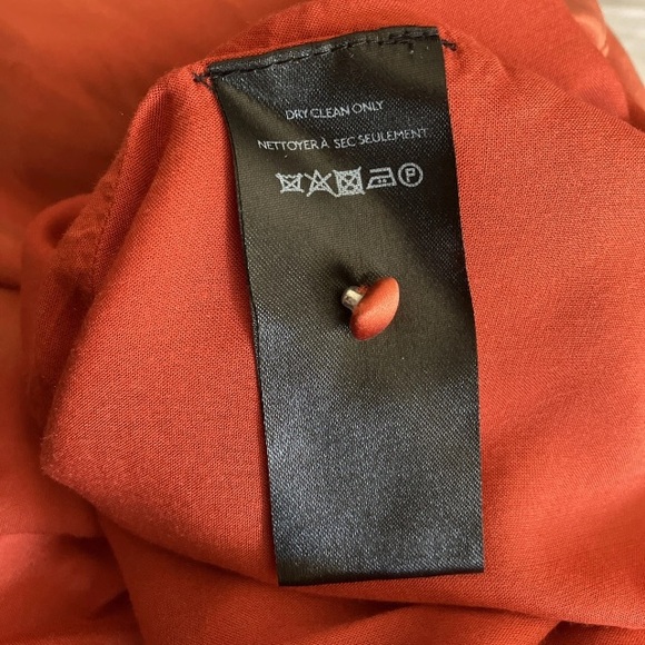 Anthropologie Women’s 6 Mock-Neck Draped Silk Sleeveless Dress In Baked Paprika. - Picture 12 of 12